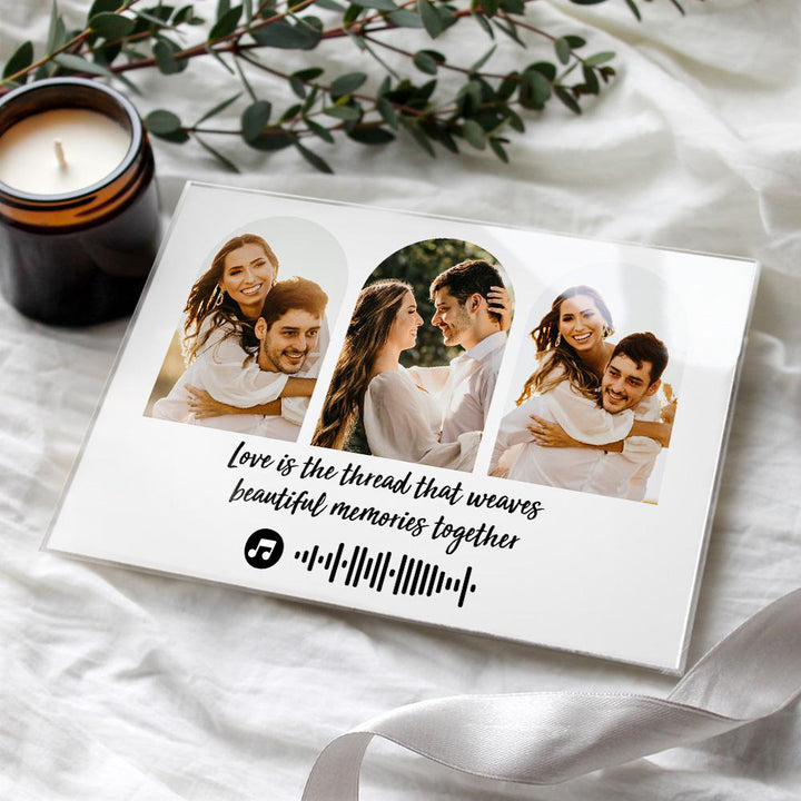 Custom Plaque Custom Three Photo Frame Anniversary Gift