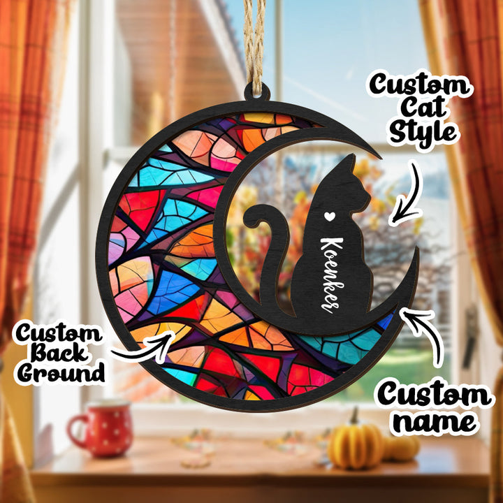 Custom Cat Memorial Suncatcher Pet Memorial Ornament Gifts for Pet Lovers