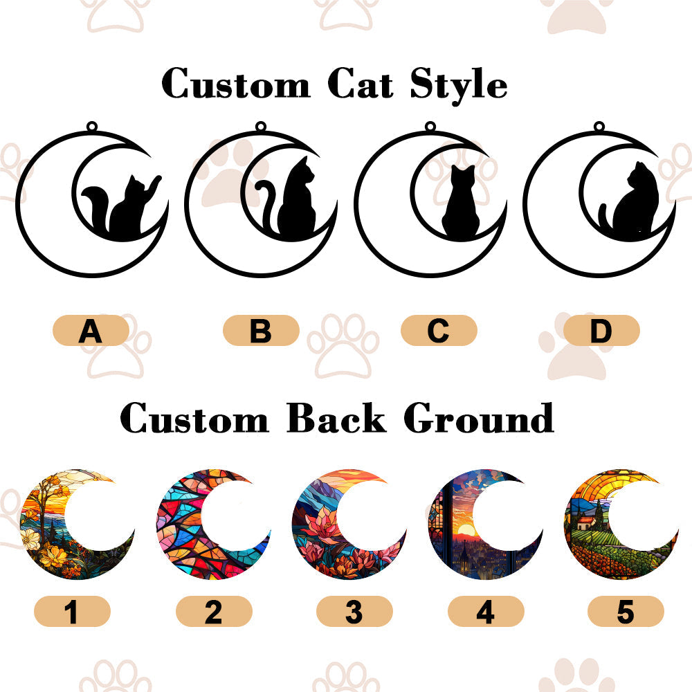 Custom Cat Memorial Suncatcher Pet Memorial Ornament Gifts for Pet Lovers