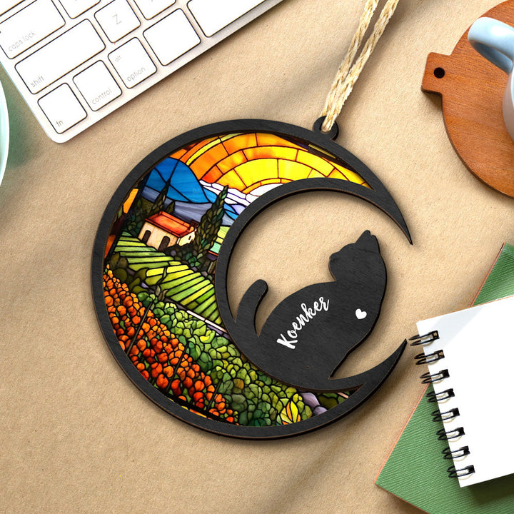 Custom Cat Memorial Suncatcher Pet Memorial Ornament Gifts for Pet Lovers