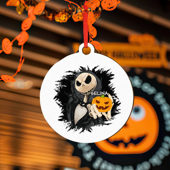 Personalized Engraved Halloween Theme Ornament – Custom Name Single-Sided Print Gift