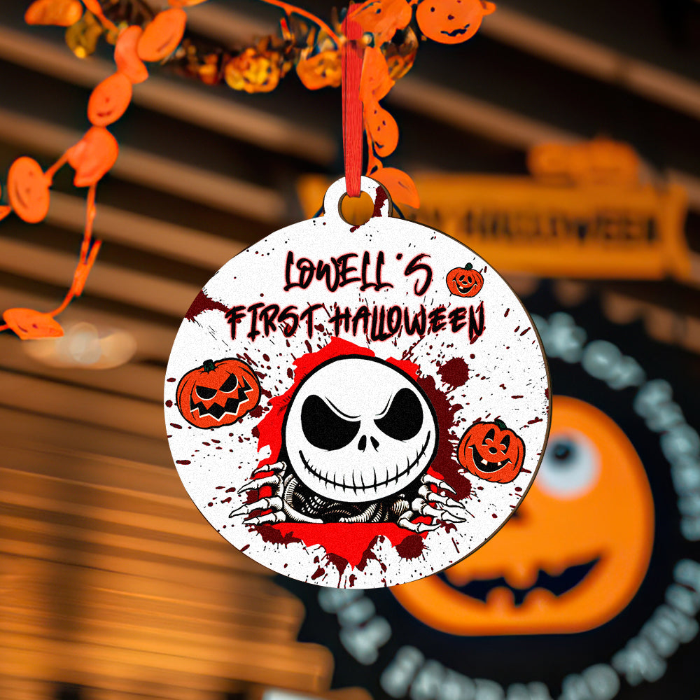 Personalized Engraved Halloween Theme Ornament – Custom Single-Sided Print Gift