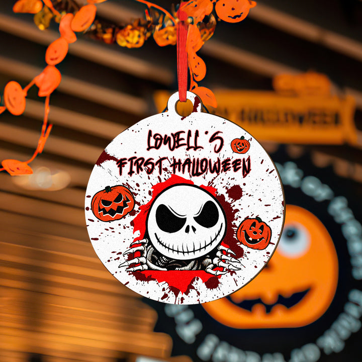 Personalized Engraved Halloween Theme Ornament – Custom Single-Sided Print Gift