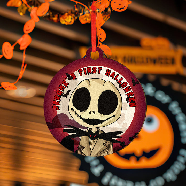 Personalized Engraved Halloween Theme Ornament – Custom Single-Sided Print Gift