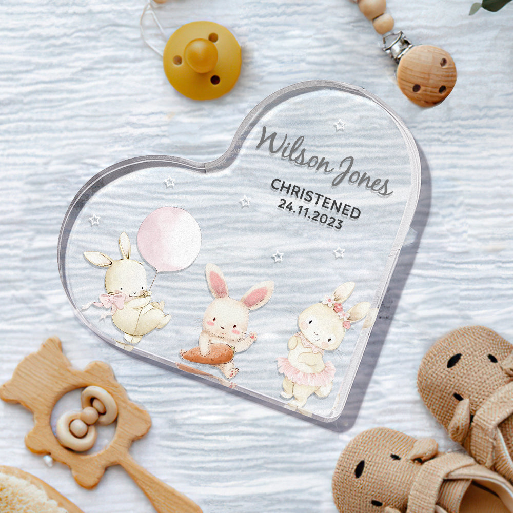 Personalized Name Christening Date Gift Custom Animals Ornaments Gift for New Baby