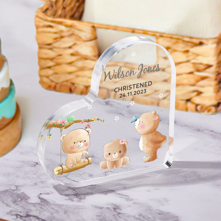 Personalized Name Christening Date Gift Custom Animals Ornaments Gift for New Baby