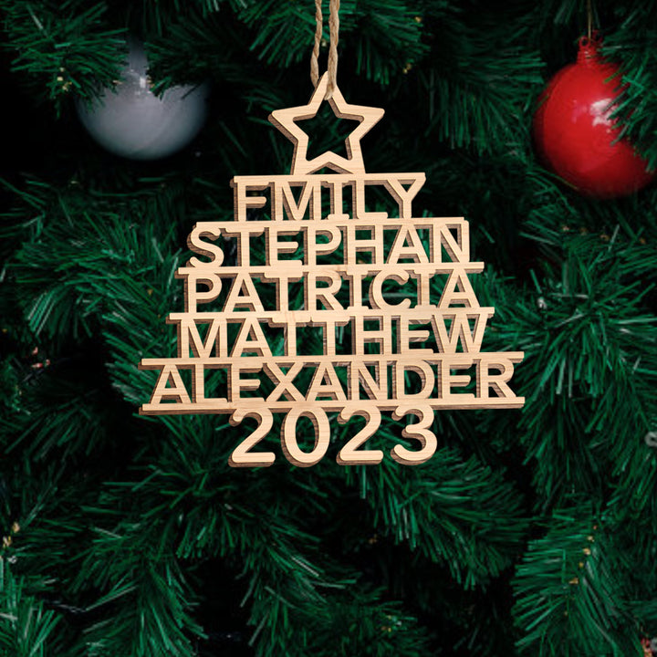 Personalized Christmas Tree Shape Hanging Decorations | Custom Name Ornaments
