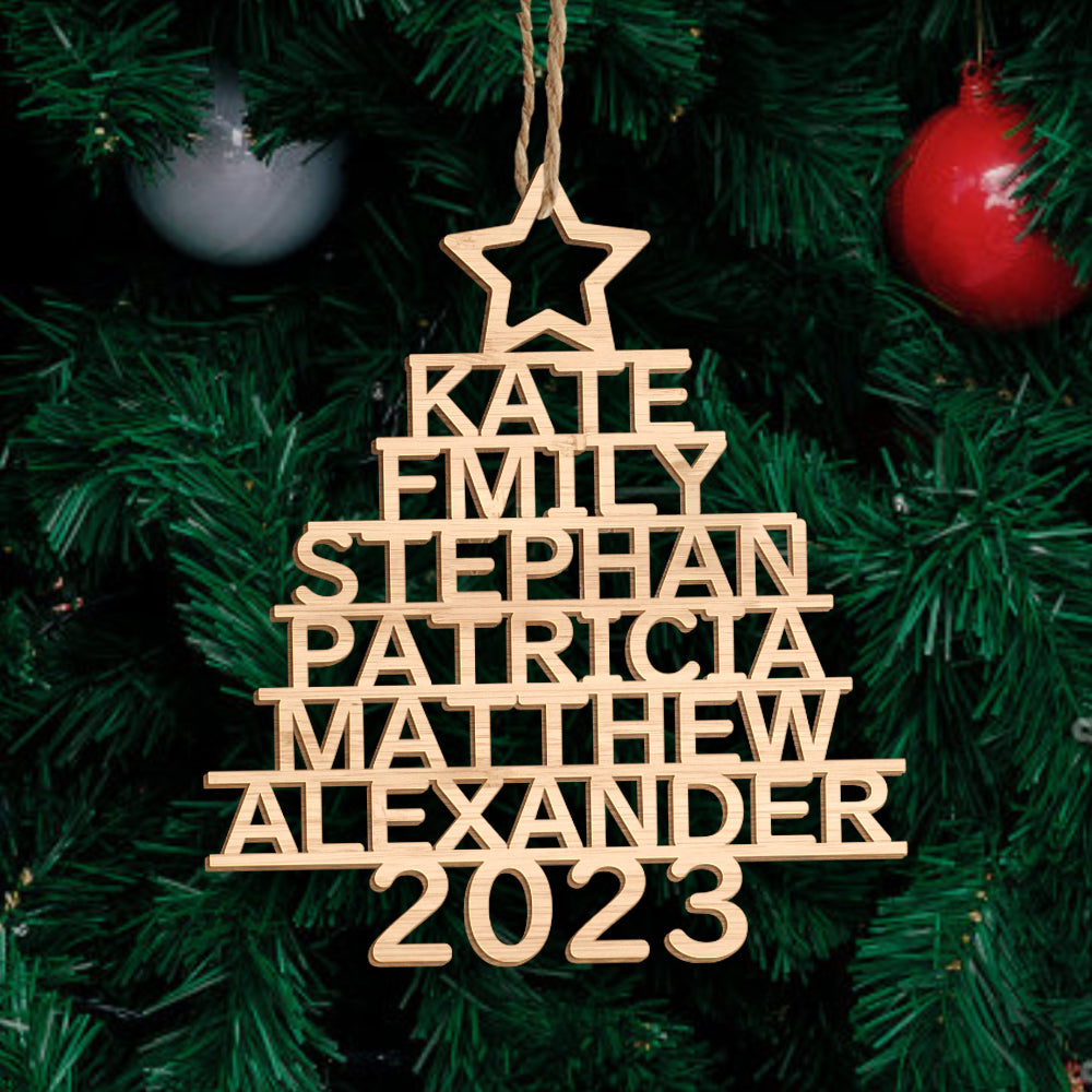 Personalized Christmas Tree Shape Hanging Decorations | Custom Name Ornaments