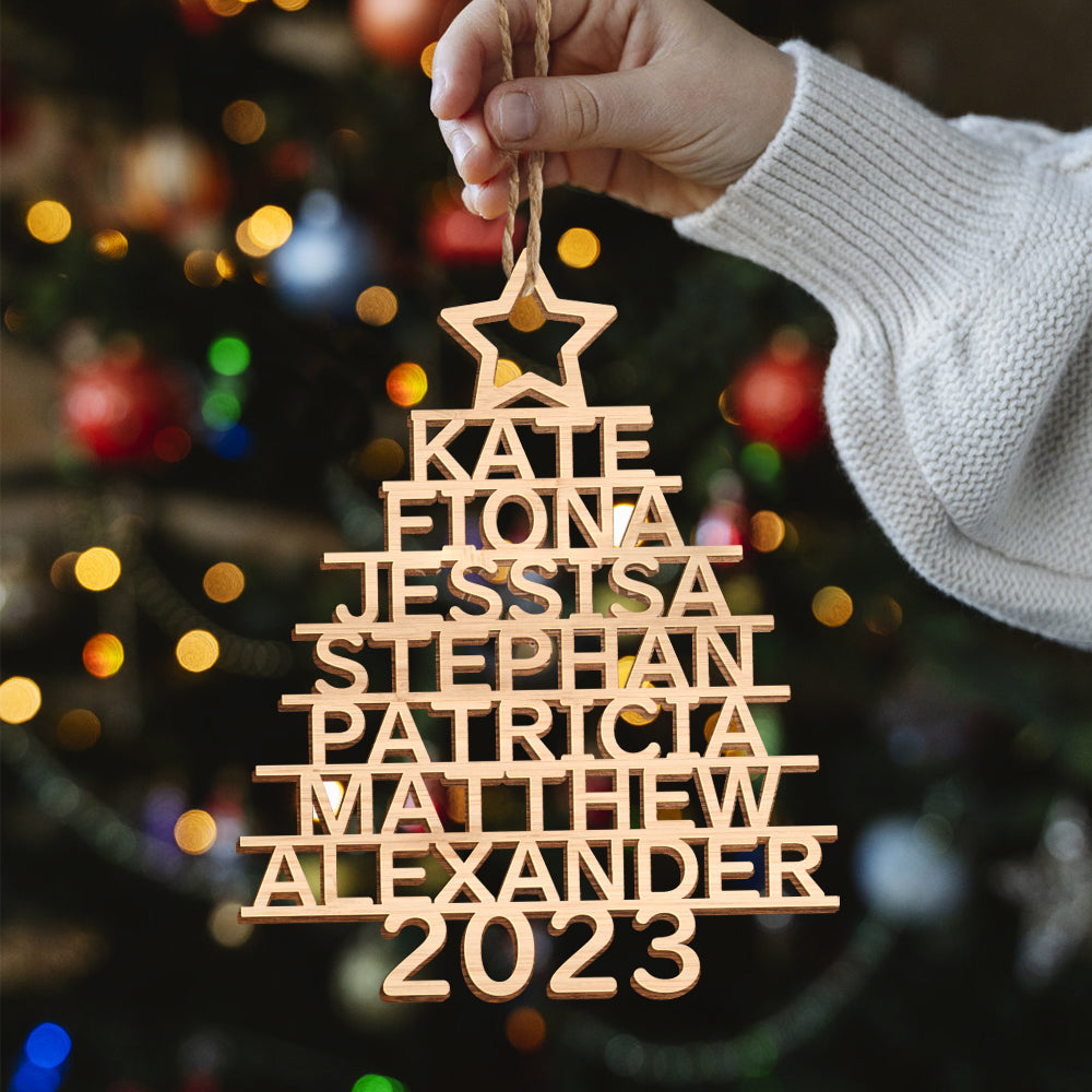 Personalized Christmas Tree Shape Hanging Decorations | Custom Name Ornaments
