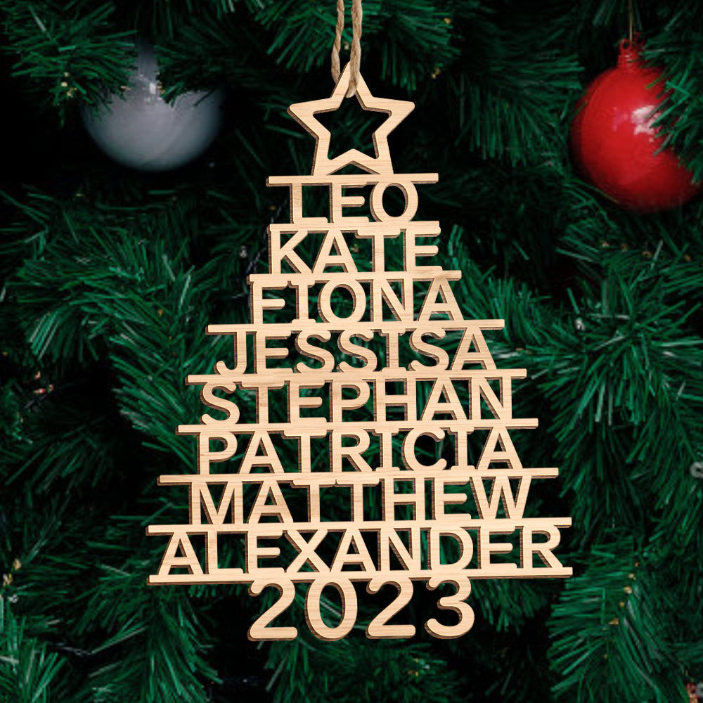 Personalized Christmas Tree Shape Hanging Decorations | Custom Name Ornaments