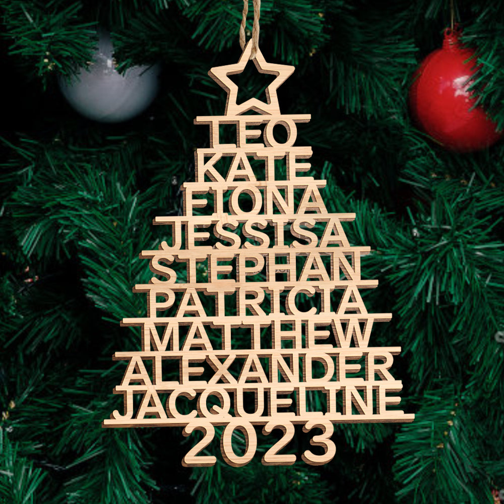Personalized Christmas Tree Shape Hanging Decorations | Custom Name Ornaments
