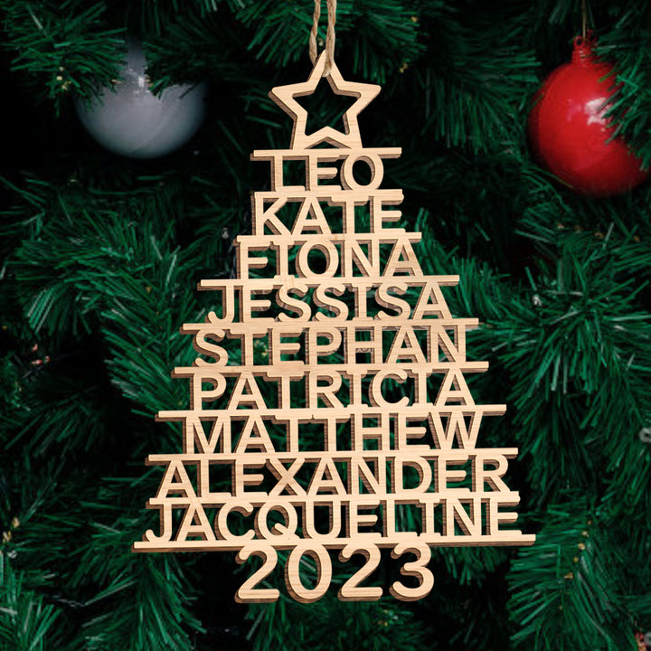 Personalized Christmas Tree Shape Hanging Decorations | Custom Name Ornaments