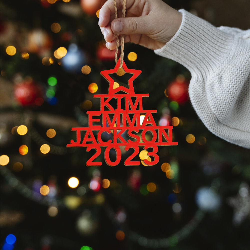 Personalized Christmas Tree Shape Hanging Decorations | Custom Name Ornaments