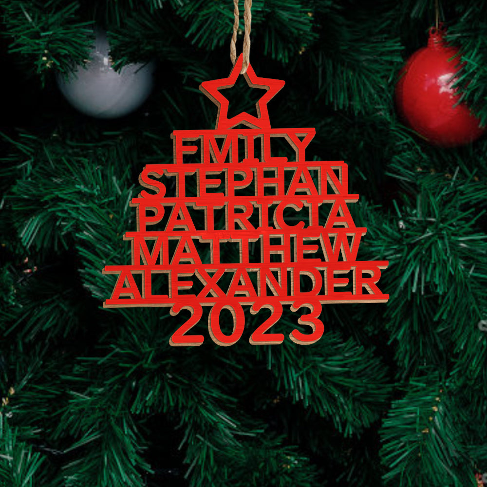 Personalized Christmas Tree Shape Hanging Decorations | Custom Name Ornaments
