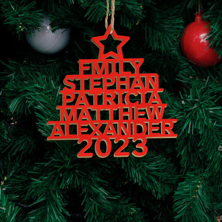 Personalized Christmas Tree Shape Hanging Decorations | Custom Name Ornaments