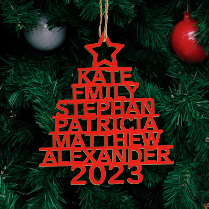 Personalized Christmas Tree Shape Hanging Decorations | Custom Name Ornaments
