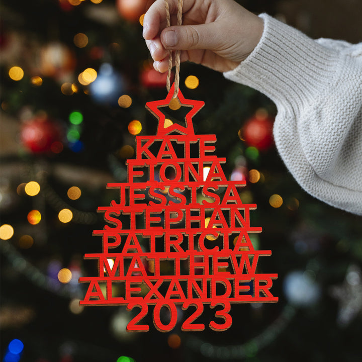 Personalized Christmas Tree Shape Hanging Decorations | Custom Name Ornaments