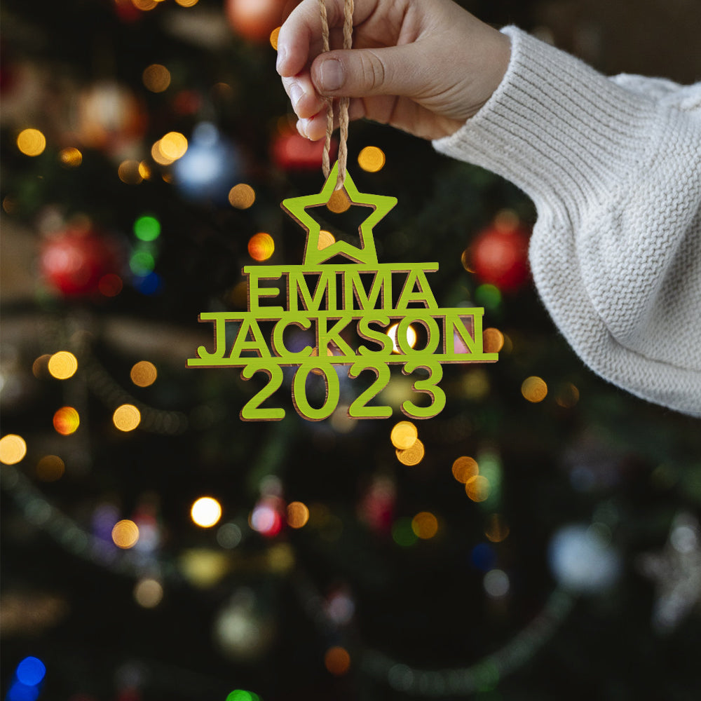 Personalized Christmas Tree Shape Hanging Decorations | Custom Name Ornaments
