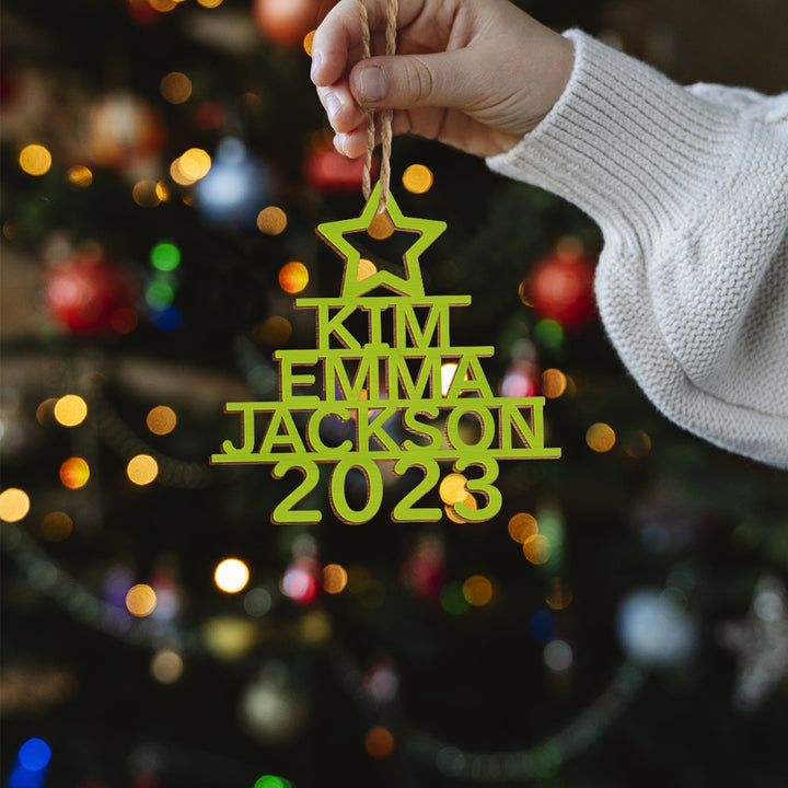 Personalized Christmas Tree Shape Hanging Decorations | Custom Name Ornaments