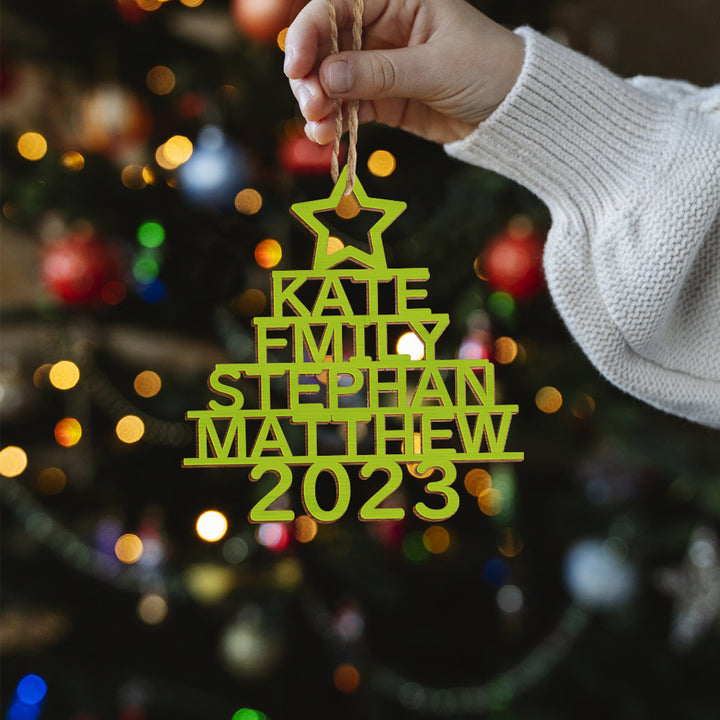 Personalized Christmas Tree Shape Hanging Decorations | Custom Name Ornaments