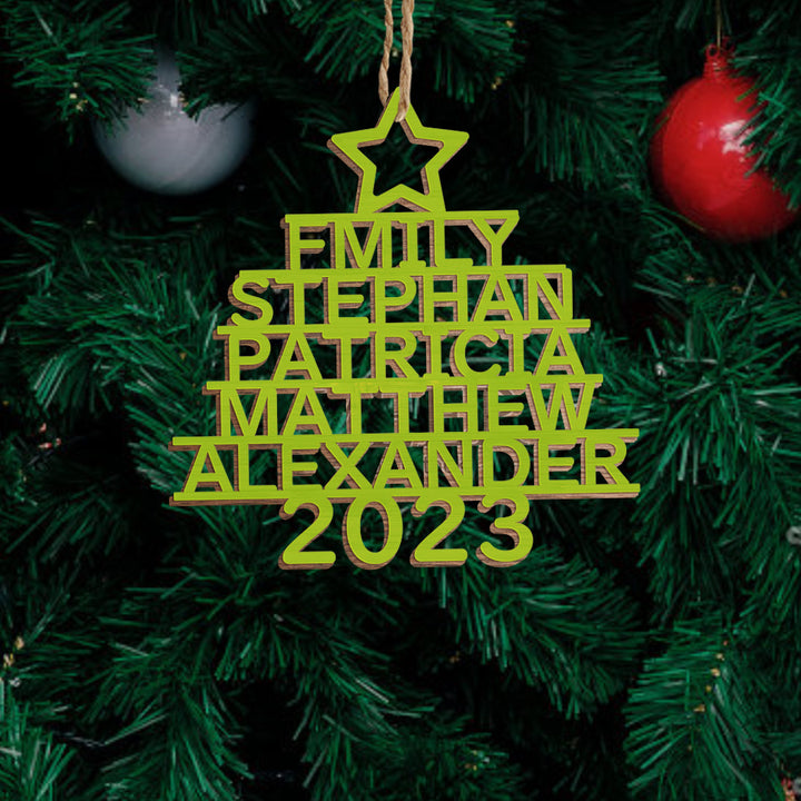 Personalized Christmas Tree Shape Hanging Decorations | Custom Name Ornaments