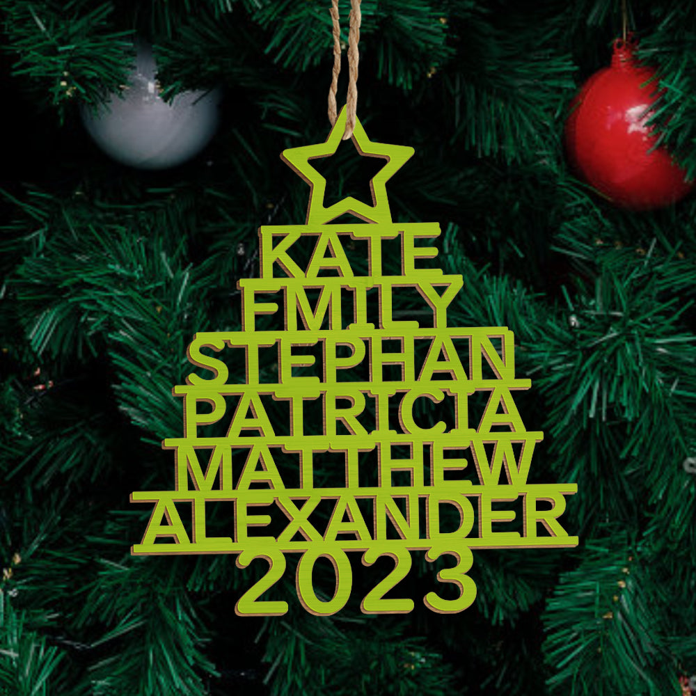 Personalized Christmas Tree Shape Hanging Decorations | Custom Name Ornaments