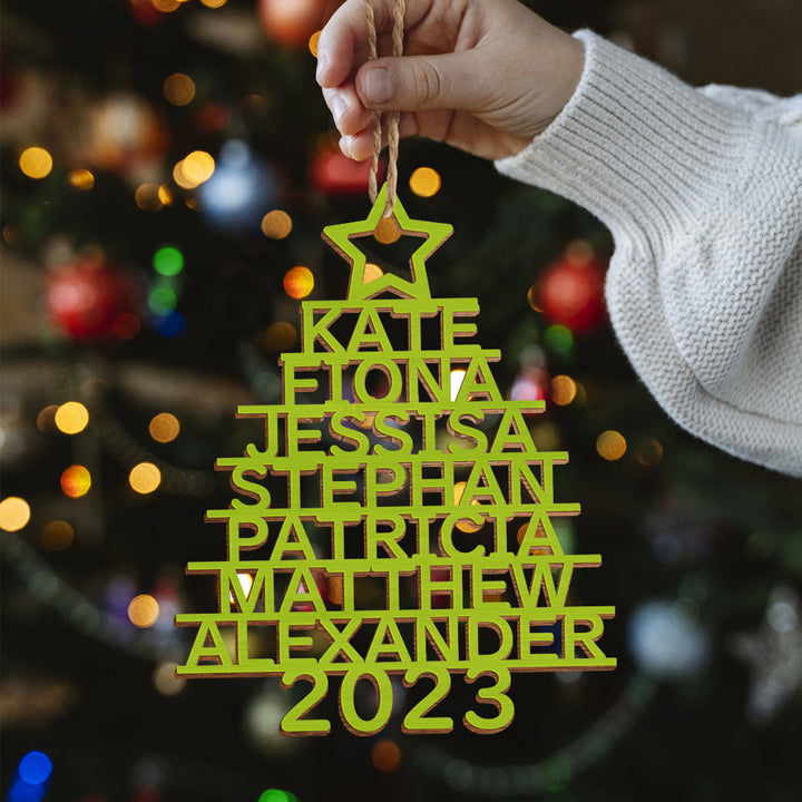 Personalized Christmas Tree Shape Hanging Decorations | Custom Name Ornaments