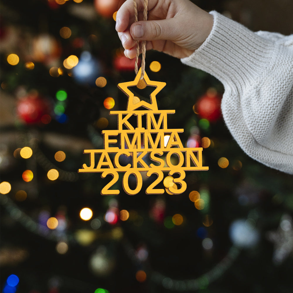 Personalized Christmas Tree Shape Hanging Decorations | Custom Name Ornaments