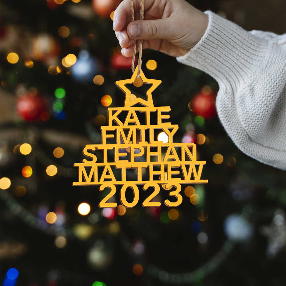 Personalized Christmas Tree Shape Hanging Decorations | Custom Name Ornaments