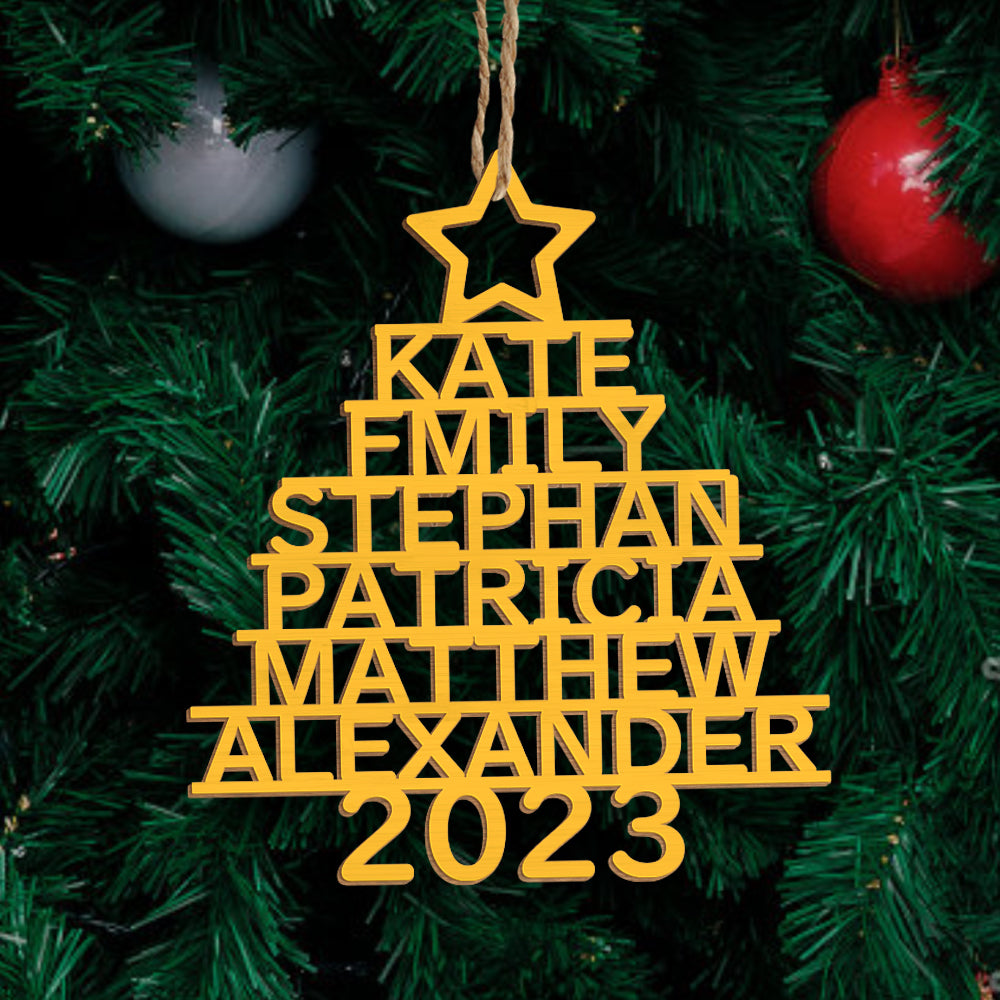 Personalized Christmas Tree Shape Hanging Decorations | Custom Name Ornaments
