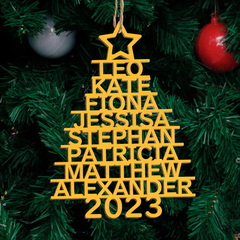 Personalized Christmas Tree Shape Hanging Decorations | Custom Name Ornaments