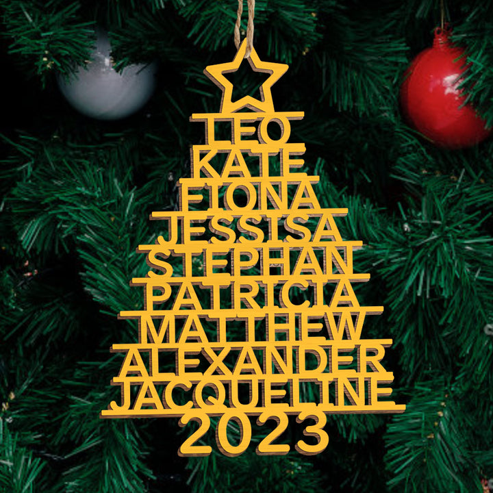 Personalized Christmas Tree Shape Hanging Decorations | Custom Name Ornaments