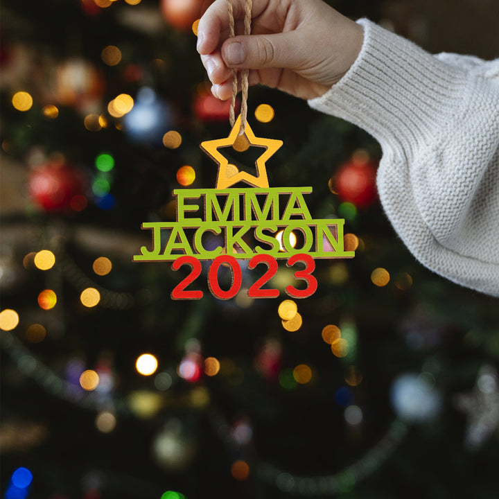 Personalized Christmas Tree Shape Hanging Decorations | Custom Name Ornaments
