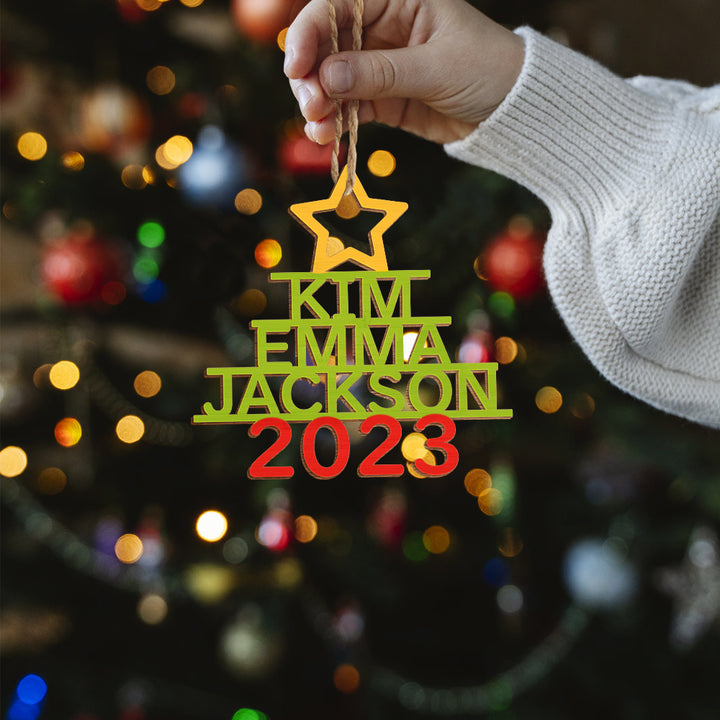 Personalized Christmas Tree Shape Hanging Decorations | Custom Name Ornaments