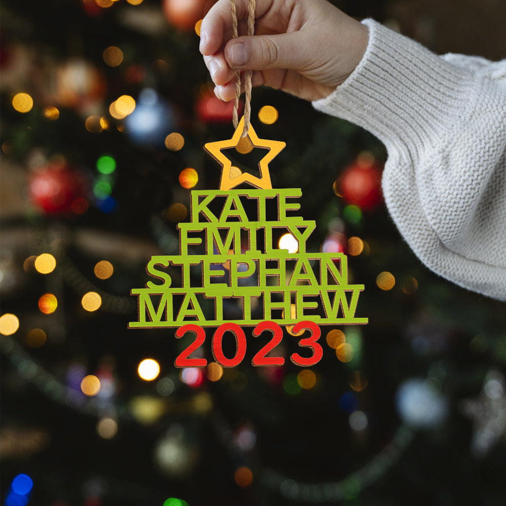 Personalized Christmas Tree Shape Hanging Decorations | Custom Name Ornaments