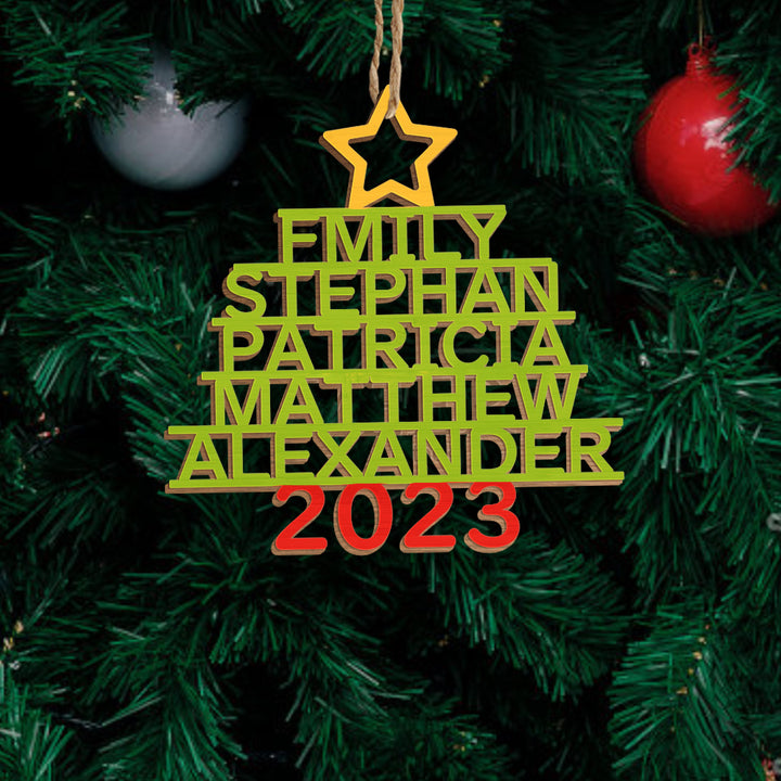 Personalized Christmas Tree Shape Hanging Decorations | Custom Name Ornaments