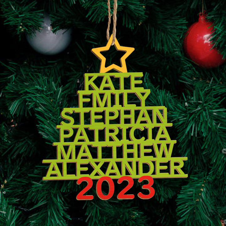 Personalized Christmas Tree Shape Hanging Decorations | Custom Name Ornaments