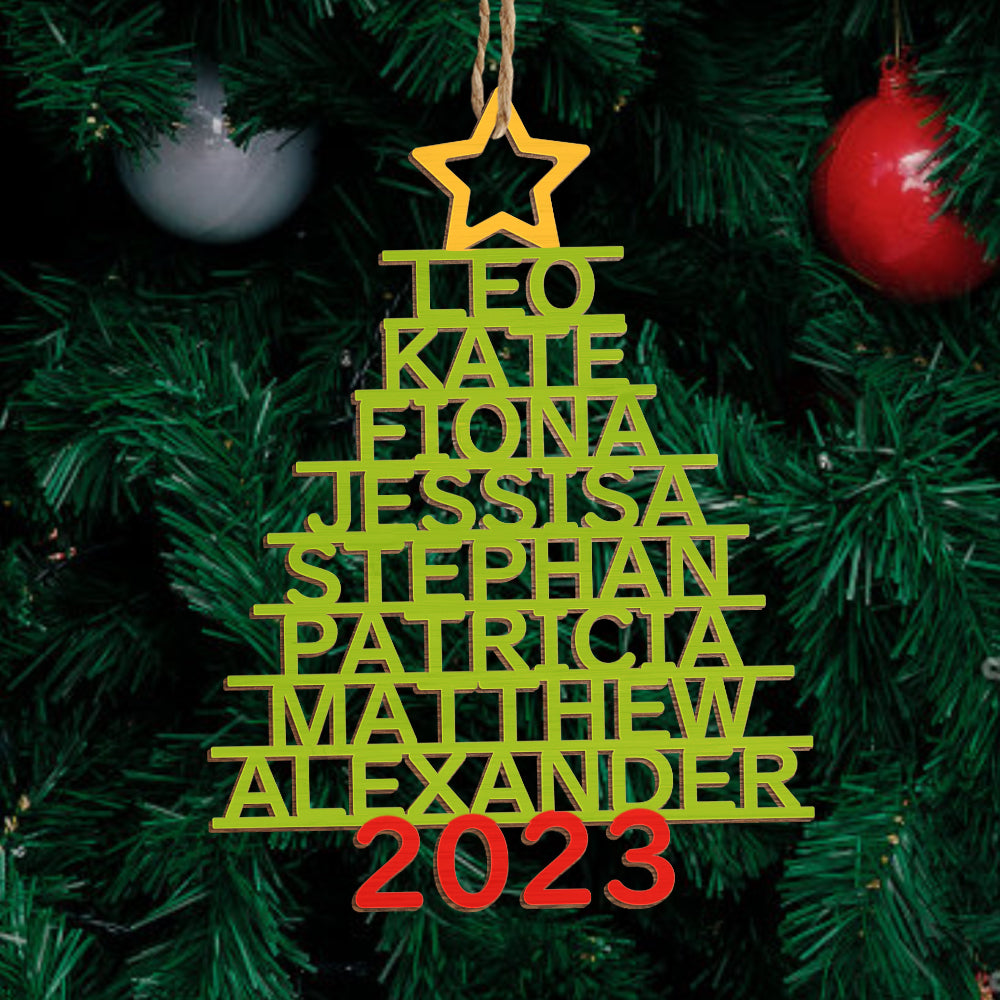 Personalized Christmas Tree Shape Hanging Decorations | Custom Name Ornaments