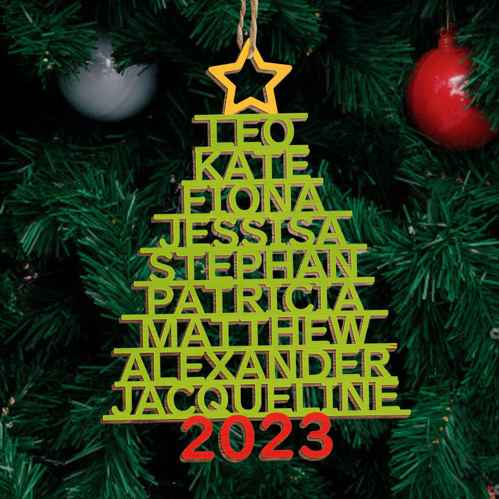 Personalized Christmas Tree Shape Hanging Decorations | Custom Name Ornaments