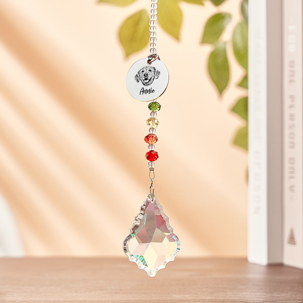 Custom Rainbow Suncatcher Pet Memorial Crystal Rainbow Bridge Gift for Pet Lovers