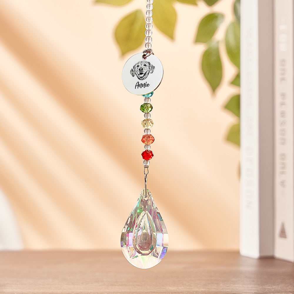 Custom Rainbow Suncatcher Pet Memorial Crystal Rainbow Bridge Gift for Pet Lovers
