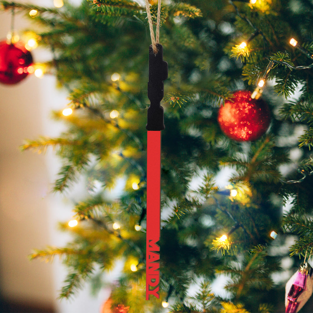 Personalized Christmas Lightsaber ornament Custom Family Member Name Unique Christmas Gifts
