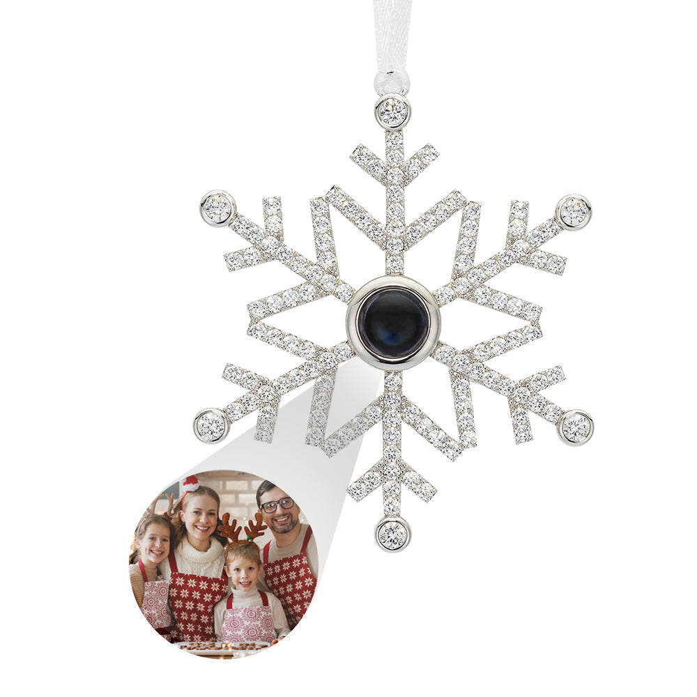 Personalized Projection Ornament Custom Photo Snowflake Christmas Ornament Gifts