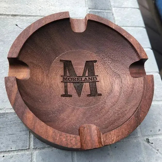 Personalized Name Ashtray with Monogram & Name Custom Gift for Smokers Father's Day Gift for Him