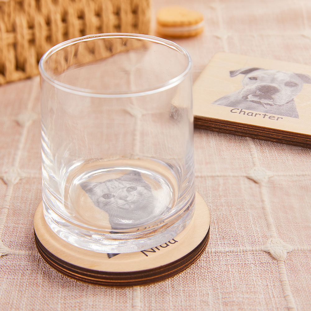 Custom Photo Wooden Coaster Personalized Picture Engraved Coaster Dining Table Decoration
