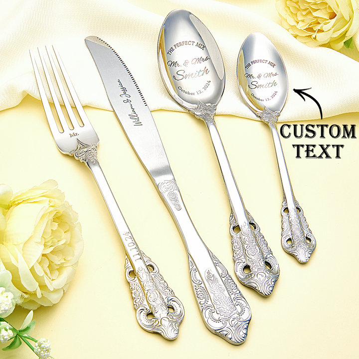 Personalized Wedding Tableware Mr & Mrs Wedding Forks Wedding Gifts