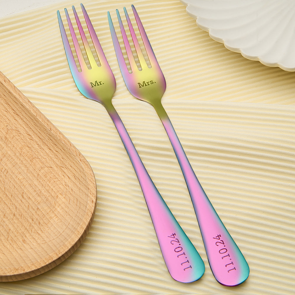 Personalized Wedding Tableware Mr & Mrs Wedding Forks Wedding Gift