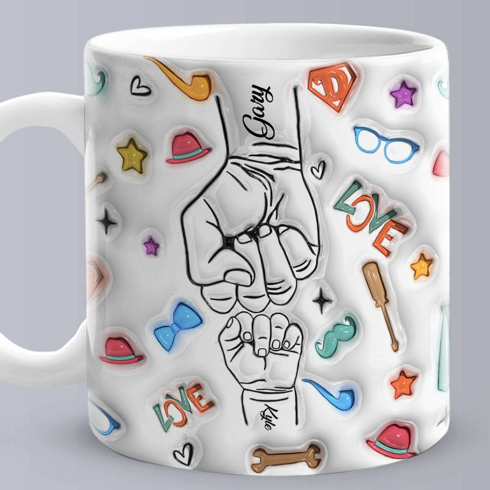 Personalized 3D Inflated Effect Kids Name Mug - Perfect Father's Day Gift