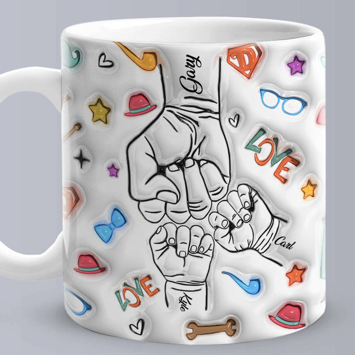 Personalized 3D Inflated Effect Kids Name Mug - Perfect Father's Day Gift