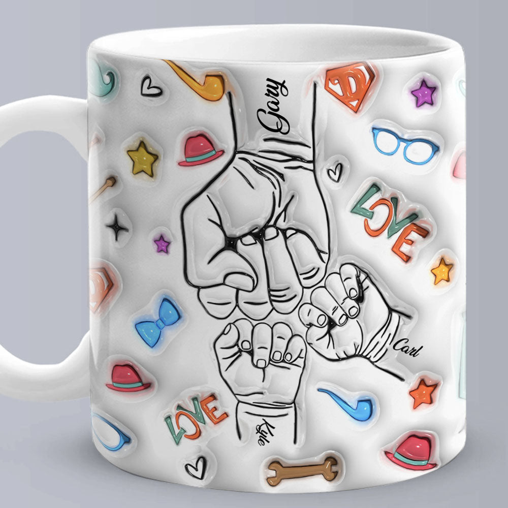 Personalized 3D Inflated Effect Kids Name Mug - Perfect Father's Day Gift